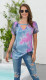 Blue Tie Dye Hollow Out Front Twisted Top