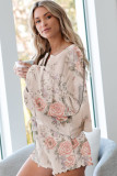 Floral Print Knit Pajamas Set