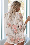 Floral Print Knit Pajamas Set