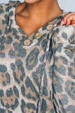 Leopard Print Kangroo Pocket Hoodie