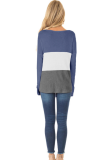 Colorblock Waffle Knit Tops with Pocket