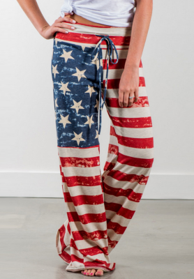 American Flag Loose Long Pants