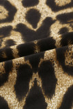 Leopard Striped Splicing Long Sleeve Tee