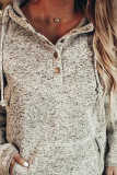 Pocket Design Buttoned Casual Hoodie