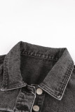 Gray Wash Button Pocket Denim Jacket