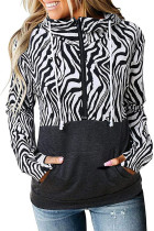 Women Long Sleeve Zebra  Hoodies