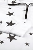 Star Print Zipper Collar Long Sleeve Top and Jogger Loungewear Set
