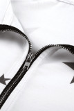 Star Print Zipper Collar Long Sleeve Top and Jogger Loungewear Set