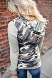Gray Camouflage Pocket Hoodie