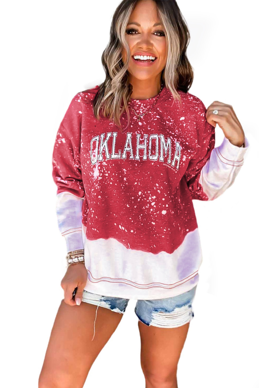 Womens bleached sweatshirt Clearance