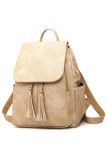 Khaki Tassel Large Capacity Backpack MOQ 3PCS