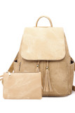 Khaki Tassel Large Capacity Backpack MOQ 3PCS