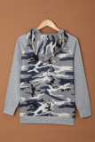 Gray Camouflage Pocket Hoodie