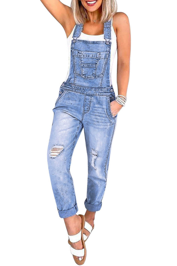 denim one piece jumpsuit
