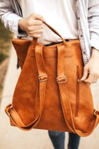 Brown Front Pockets Backpack MOQ 3PCS