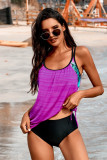 Rose Printed Lined Tankini Swimsuit
