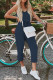 Blue Pocketed Knit Jumpsuit
