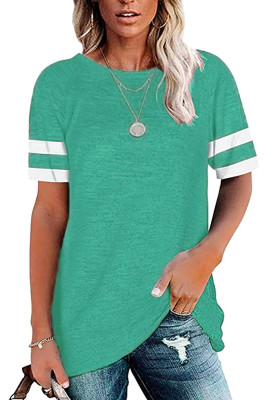 Green Round Neck Short Sleeve T-shirt