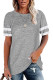 Gray Round Neck Short Sleeve T-shirt