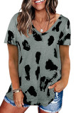 Leopard Printed Casual Loose Short Sleeve T-shirt