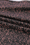Black Turtleneck Long Sleeves Leopard Bodysuit