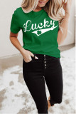 Lucky Print Graphic Tees for Women UNISHE Wholesale Short Sleeve T shirts Top