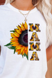 Sunflower Mama Print Graphic Tees for Women UNISHE Wholesale Short Sleeve T shirts Top