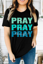 Pray Print Graphic Tees for Women UNISHE Wholesale Short Sleeve T shirts Top