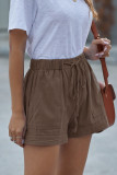 Brown Strive Pocketed Tencel Shorts
