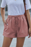 Pink Strive Pocketed Tencel Shorts