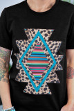Aztec and Leopard Print Graphic Tees for Women UNISHE Wholesale Short Sleeve T shirts Top