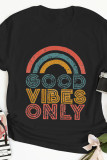 GOOD VIBES ONLY Print Graphic Tees for Women UNISHE Wholesale Short Sleeve T shirts Top