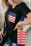 USA Flag Print T-shirt