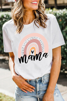 MAMA Print Graphic Tees for Women UNISHE Wholesale Short Sleeve T shirts Top