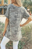 Camouflage V-Neck Short Sleeve T-shirt