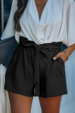 Black Cotton Blend Pocketed Knit Shorts