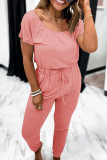 Pink Short Sleeve Jumpsuit