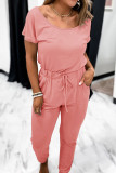 Pink Short Sleeve Jumpsuit