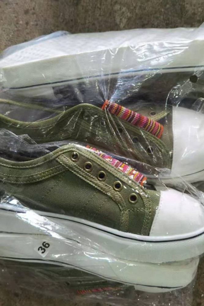 army green flat shoes
