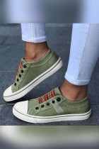 Army Green Flat Canvas Shoes