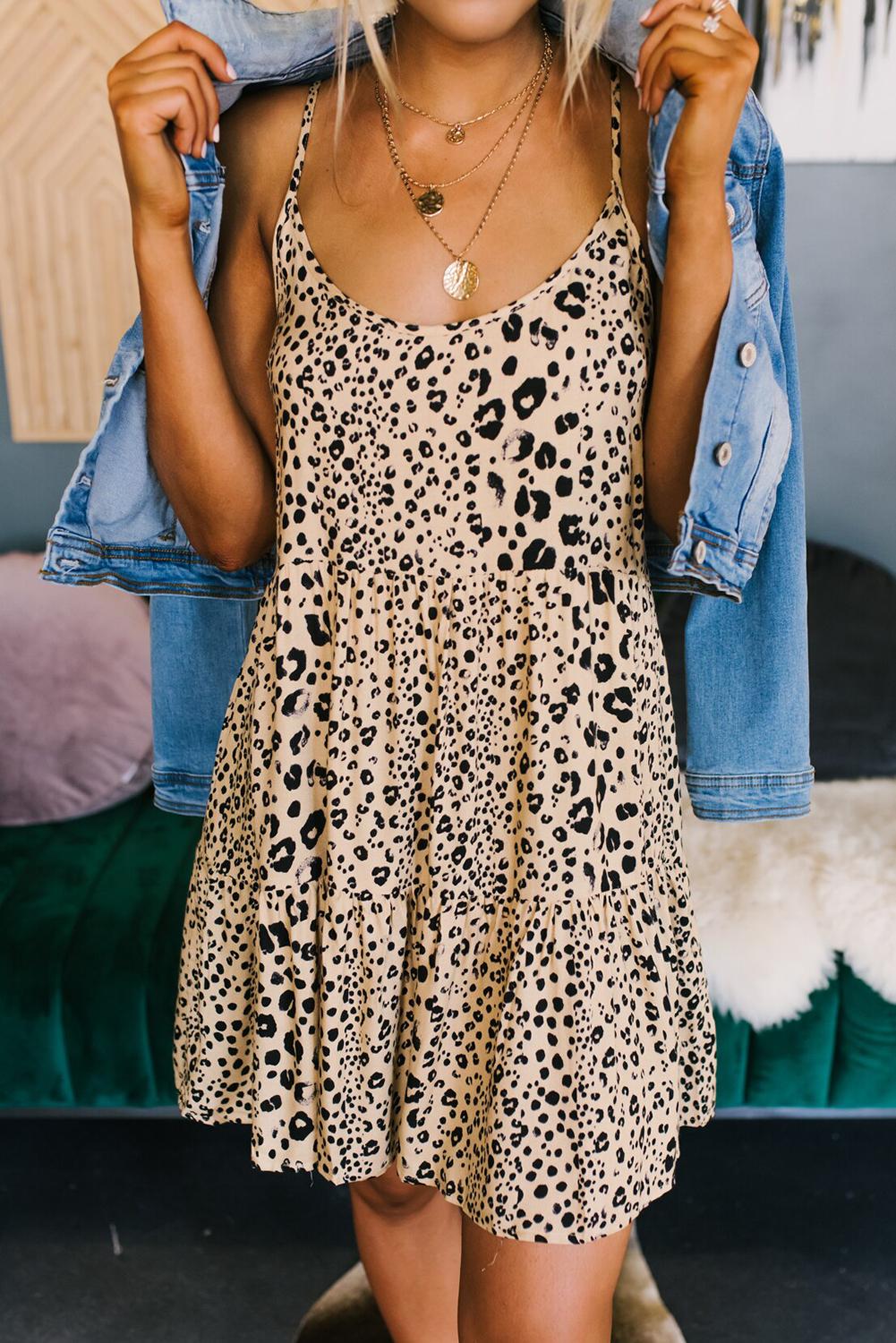 leopard babydoll dress