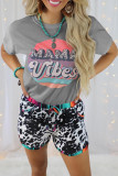 MAMA Vibes Print Graphic Tees for Women UNISHE Wholesale Short Sleeve T shirts Top