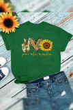 Peace Love Sunshine and Sunflower Print Graphic Tees for Women UNISHE Wholesale Short Sleeve T shirts Top