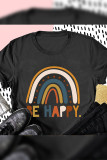 Be Happy Print Graphic Tees for Women UNISHE Wholesale Short Sleeve T shirts Top