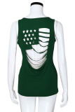 Amercian Flag Hollow-out Tank Top