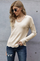 Wavy V-neck Sweater