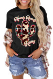 Howdy Rowdy And Honey Print Graphic Tees for Women UNISHE Wholesale Short Sleeve T shirts Top