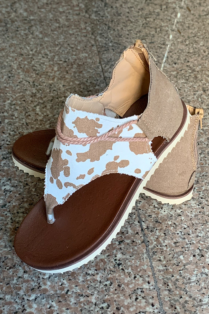 doc marten cow print sandals