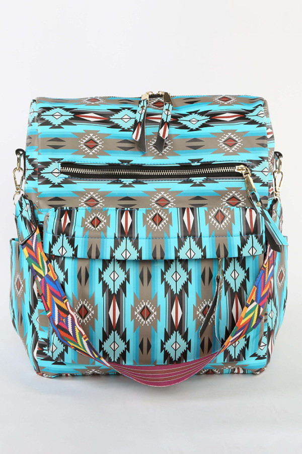 US 10.78 Aztec Print Large Capacity Backpack
