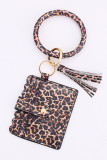 Leopard PU Bracelet Purse with Tassel (MOQ 3pcs in mixed colors)